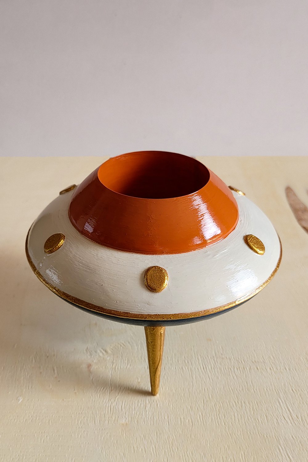 Retro Mini Ufo Saksı | Kemik - 4