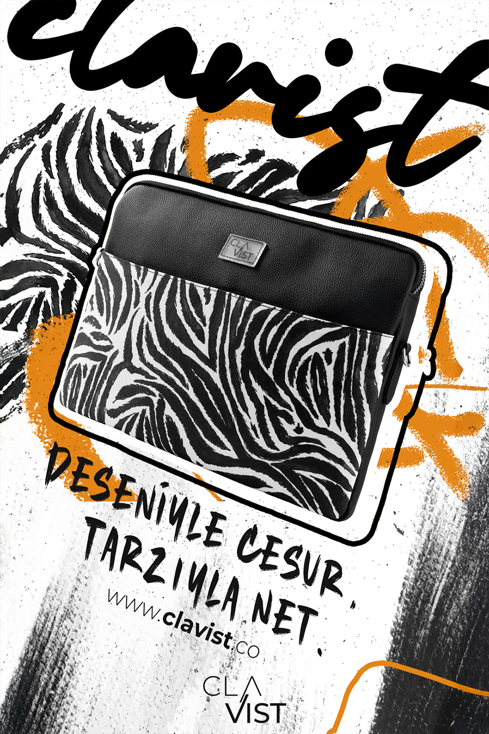 Zebra Desenli Laptop & Macbook & Ipad Kılıfı - 1