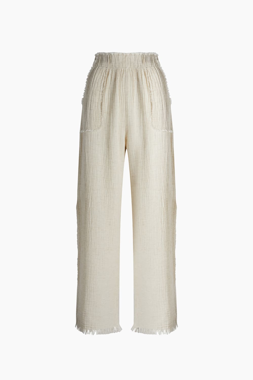 Crinkle Linen Yırtmaçlı Pantolon - 6