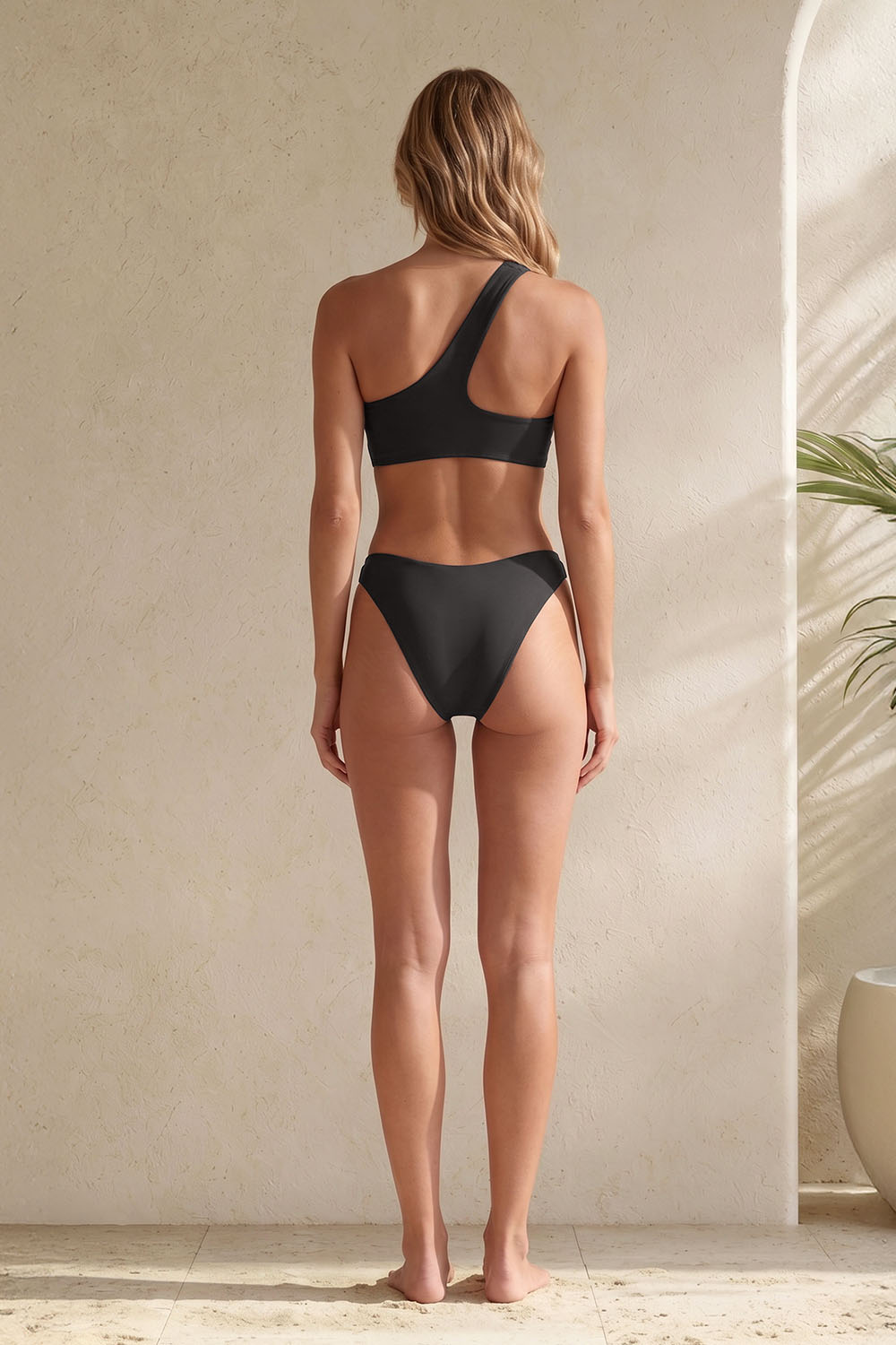 Terra One Shoulder Midnight Black Bikini - 2