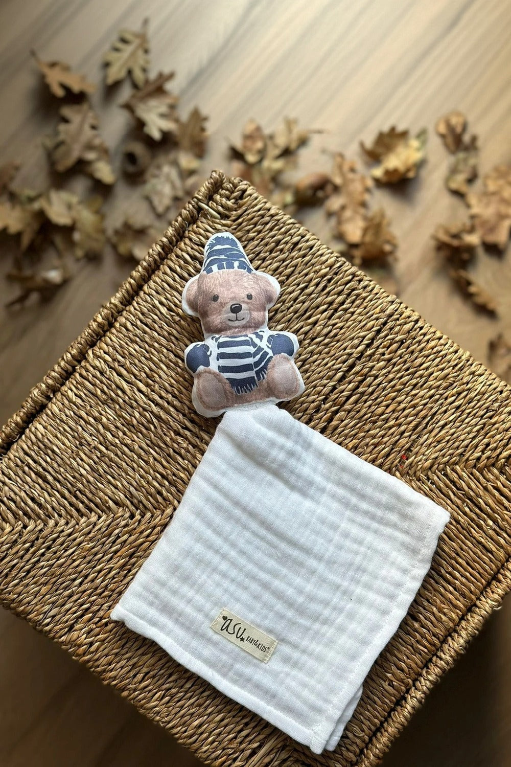Vintage Bear Lacivert Organik Pamuk Hediye Bebek Kiti - 6