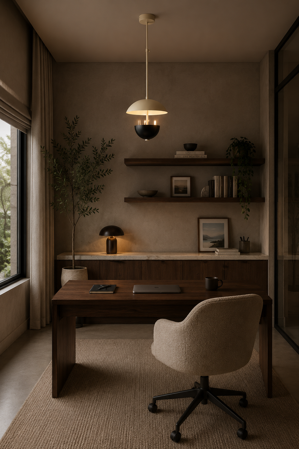 Malibu Rustik Avize, Krem - Siyah - 7
