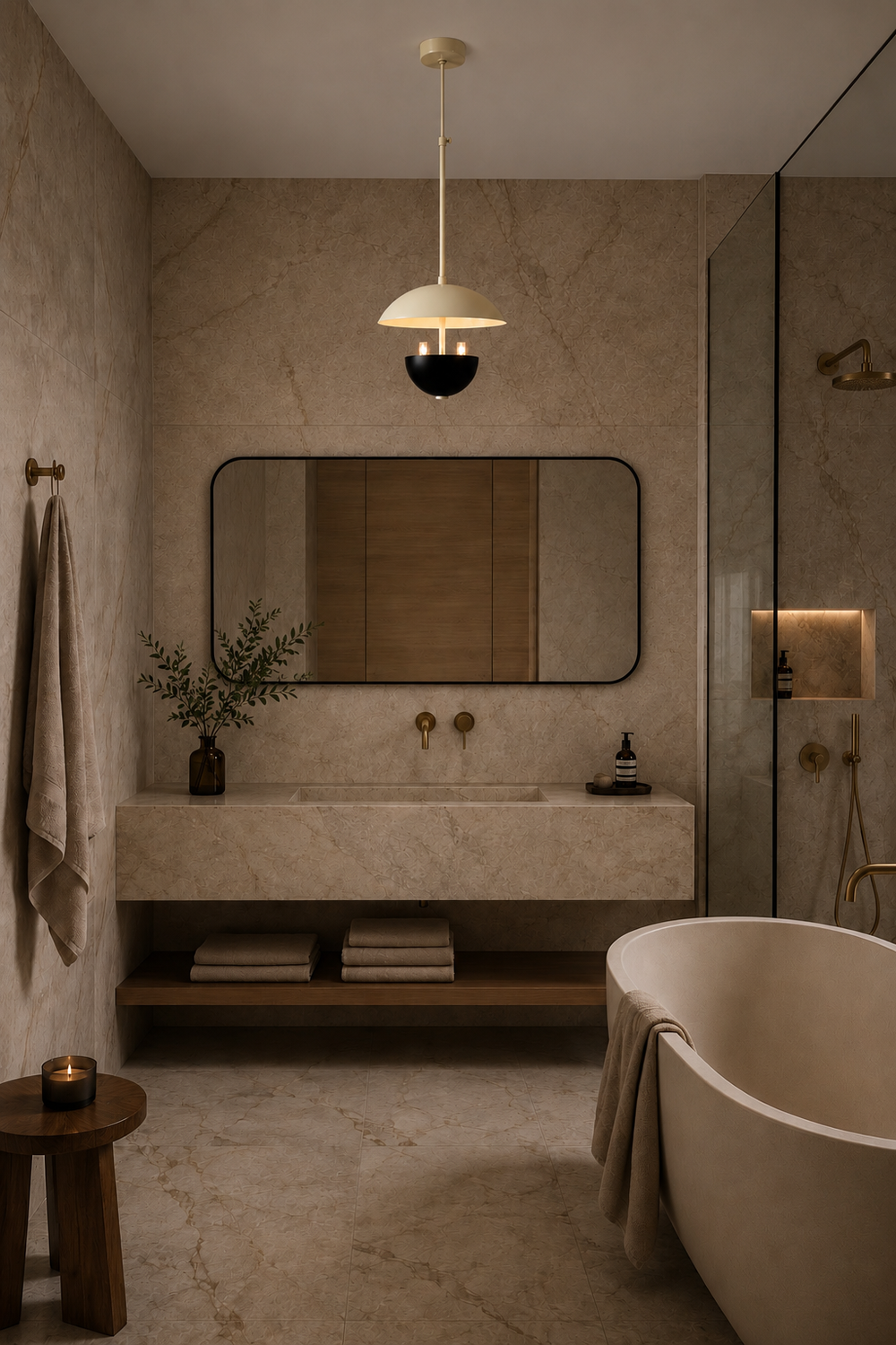 Malibu Rustik Avize, Krem - Siyah - 8