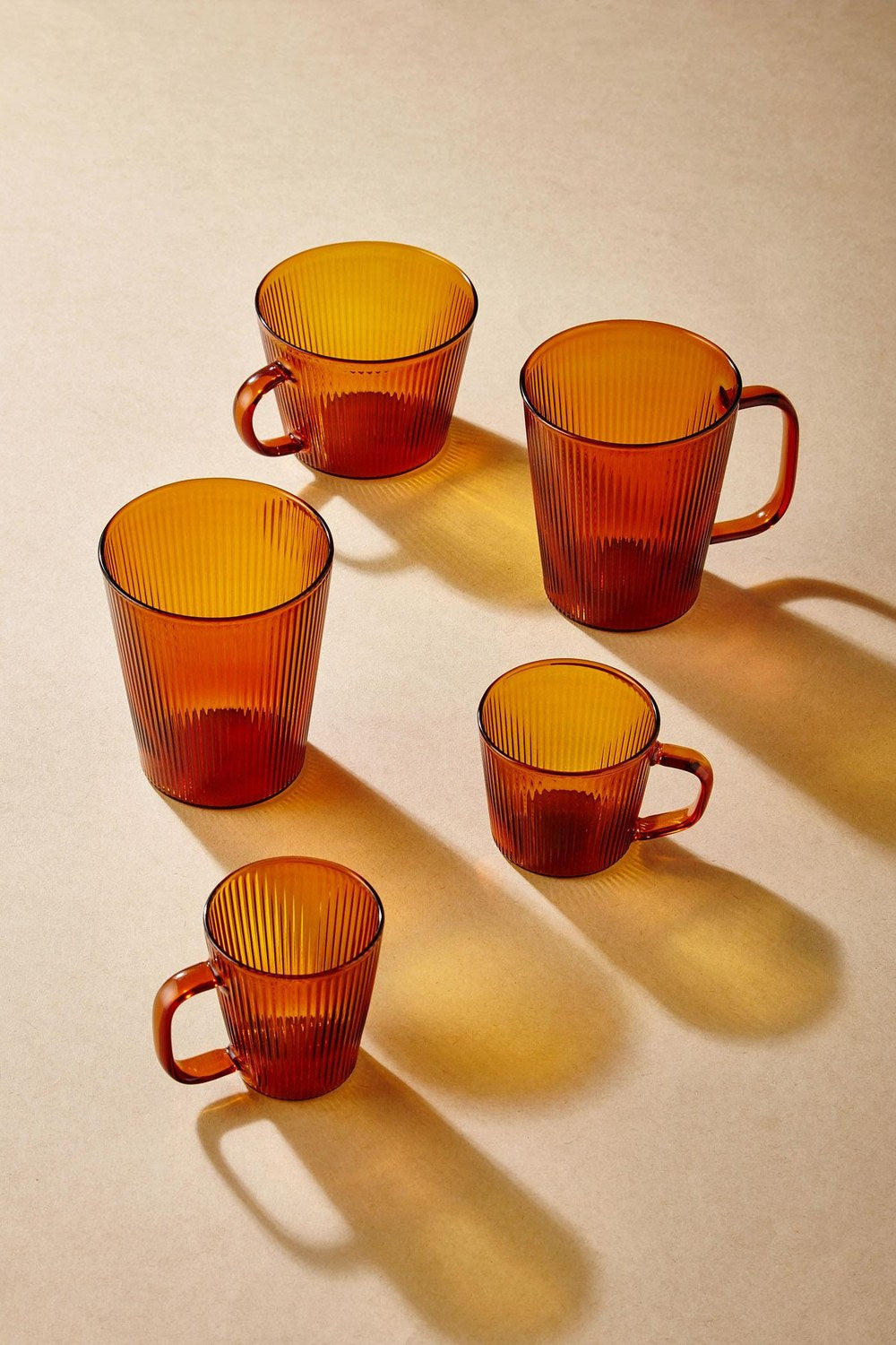 Striped Borosilikat Cam Kupa Amber 400 Ml - 2