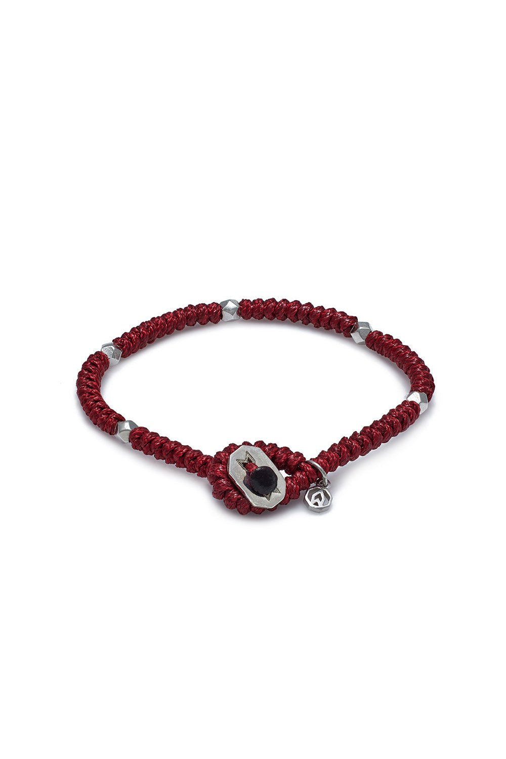 Yılan Düğüm Bileklik, Bordo - Gümüş - 1