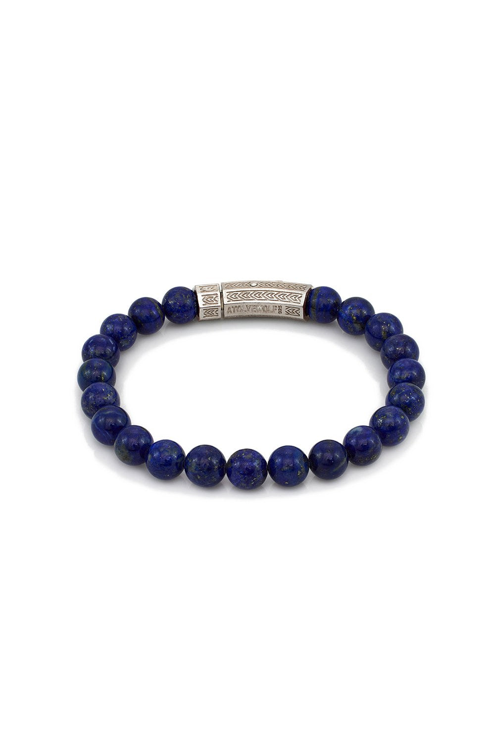 Lapis Lazuli Taşlı Kalın Bileklik, Gümüş - 1