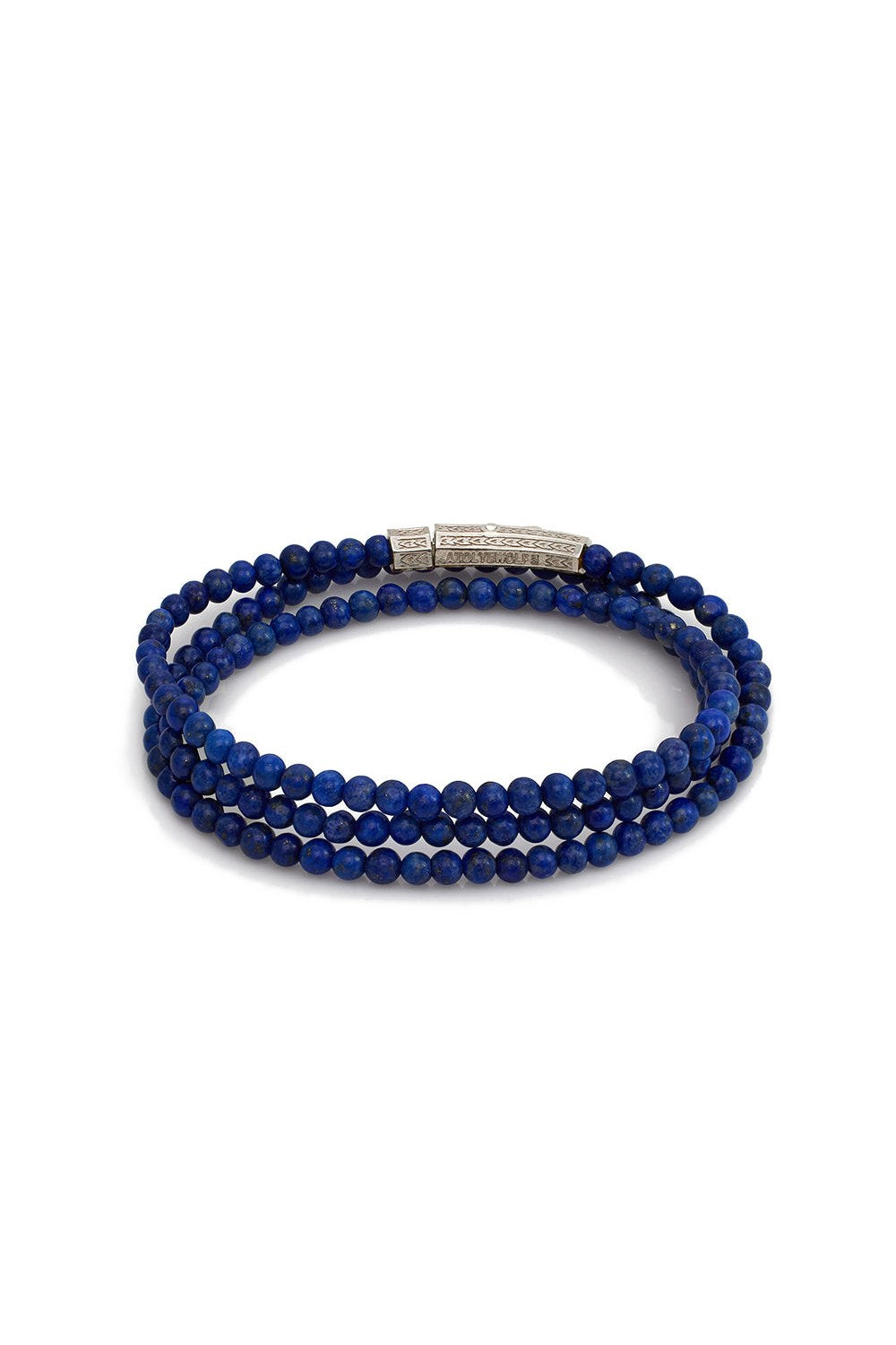 Lapis Lazuli Taşlı Üç Sıra Bileklik, Gümüş - 1