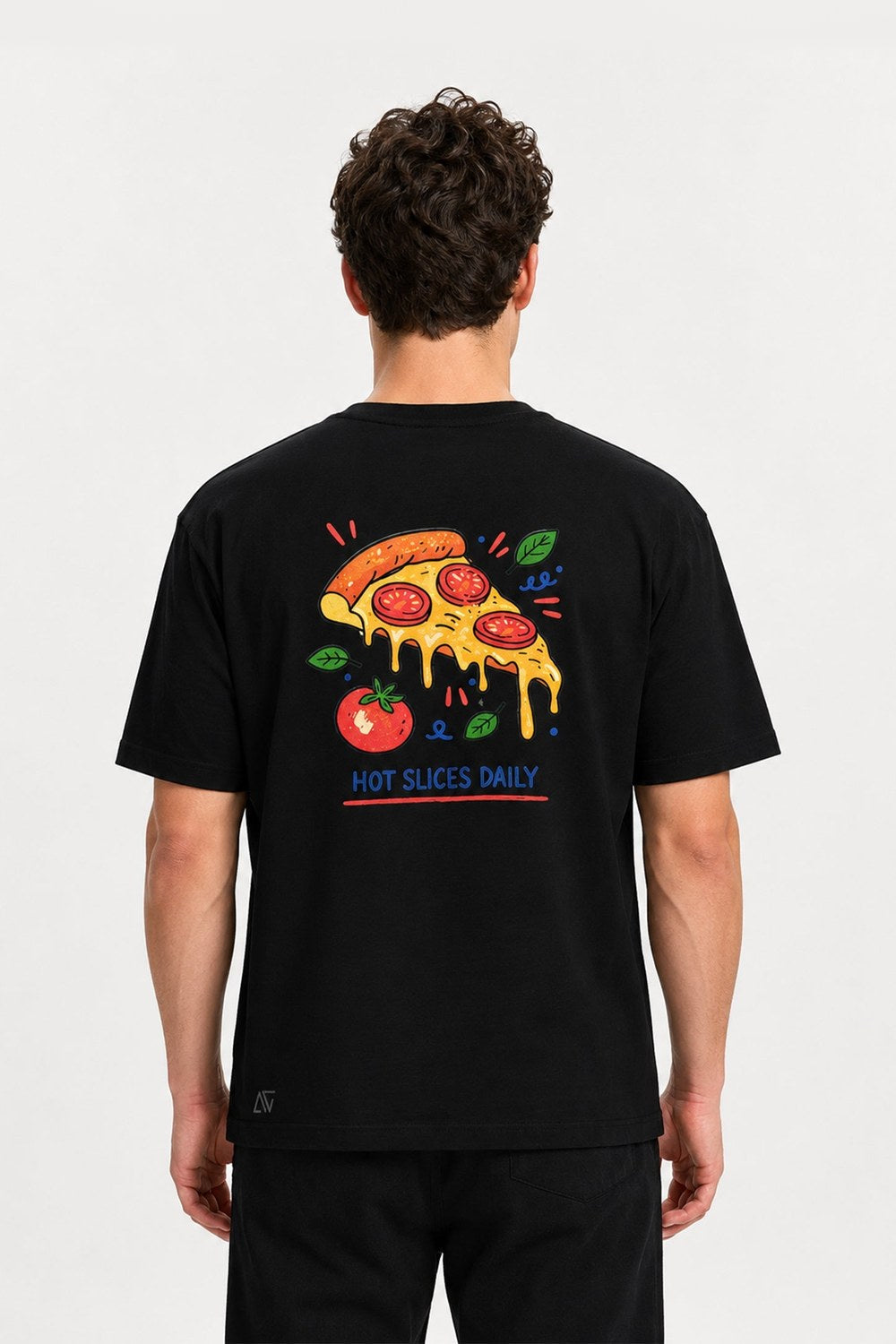 Pizza T-Shirt, Siyah - 2