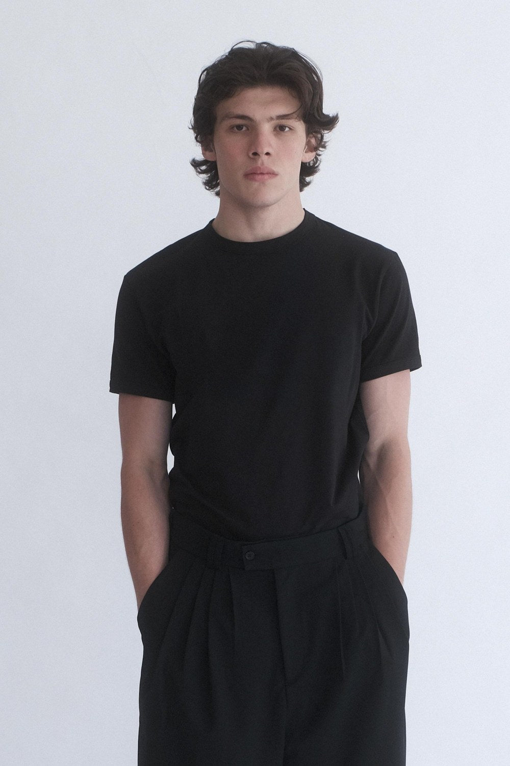 Slim Fit Siyah Basic T-Shirt - 2