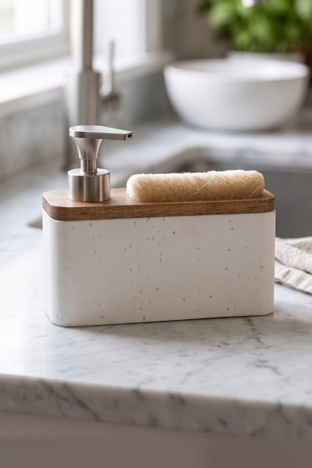 Travertine Süngerli Sıvı Sabunluk, Beyaz, 420 Ml - 0