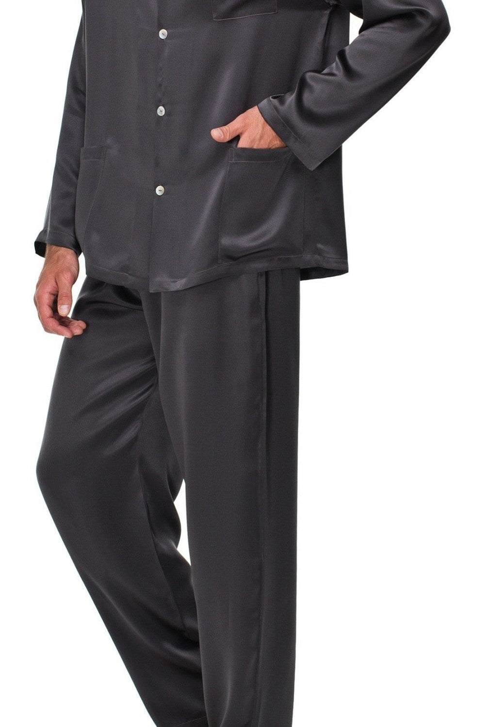 King İpek Pijama Takımı, Koyu Gri - 1