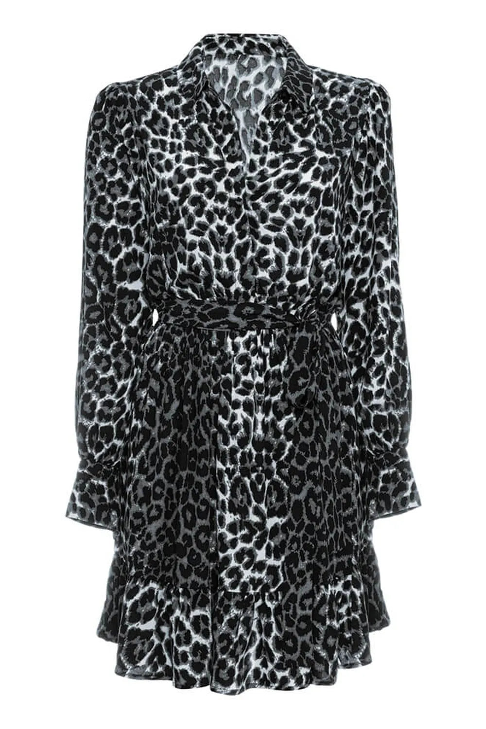 Leopar Fırfırlı Mini Elbise - 7