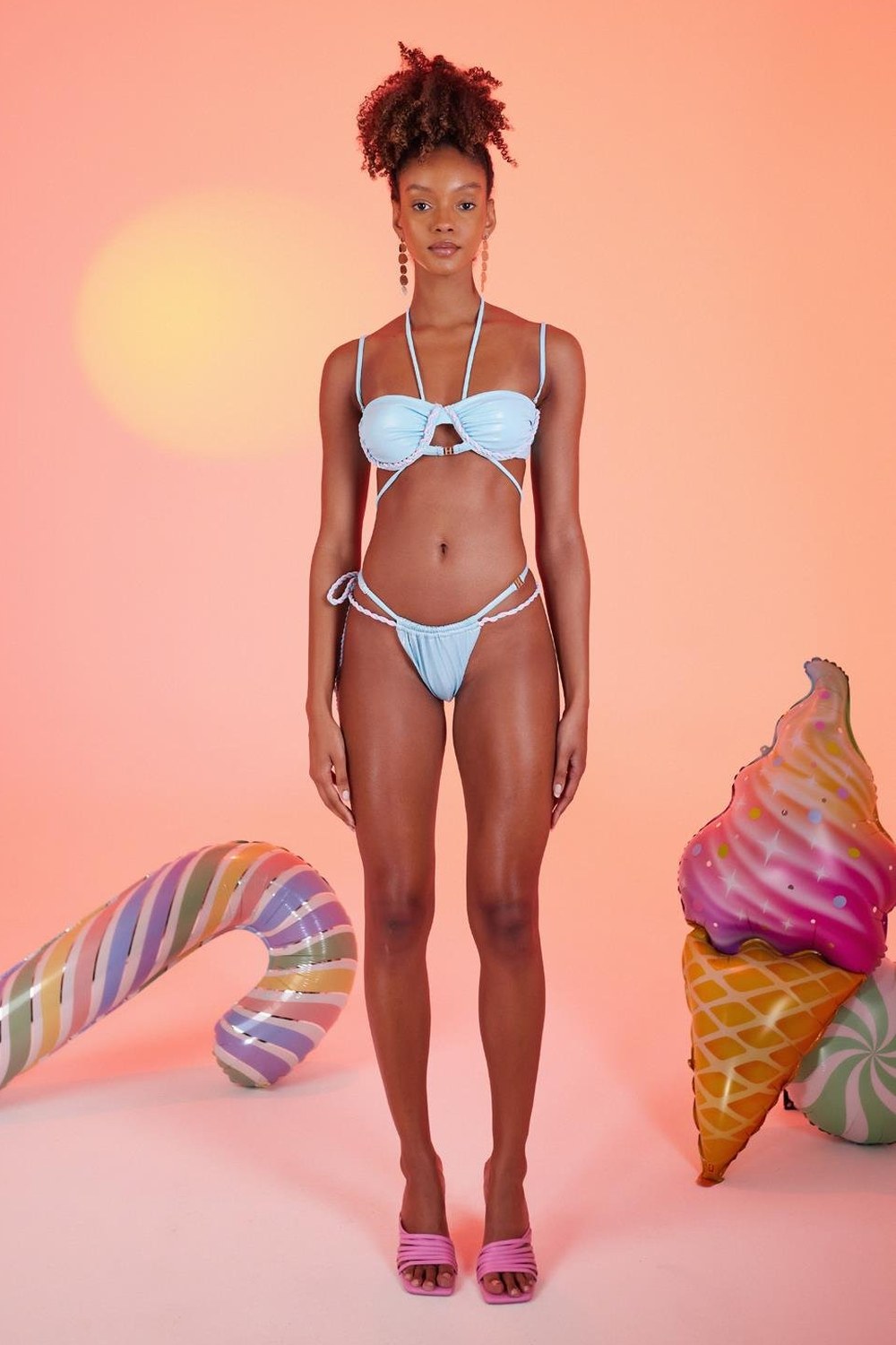 Mia Parlak Kumaşlı Bikini Altı, Mavi - 3