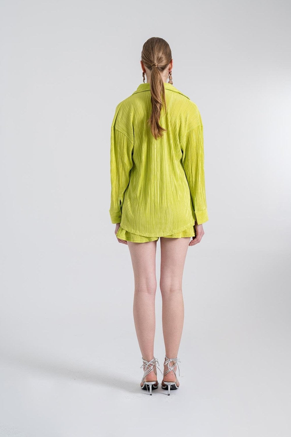 Oversize Düğme Kapamalı Comfy Oversize Gömlek Yeşil - 4