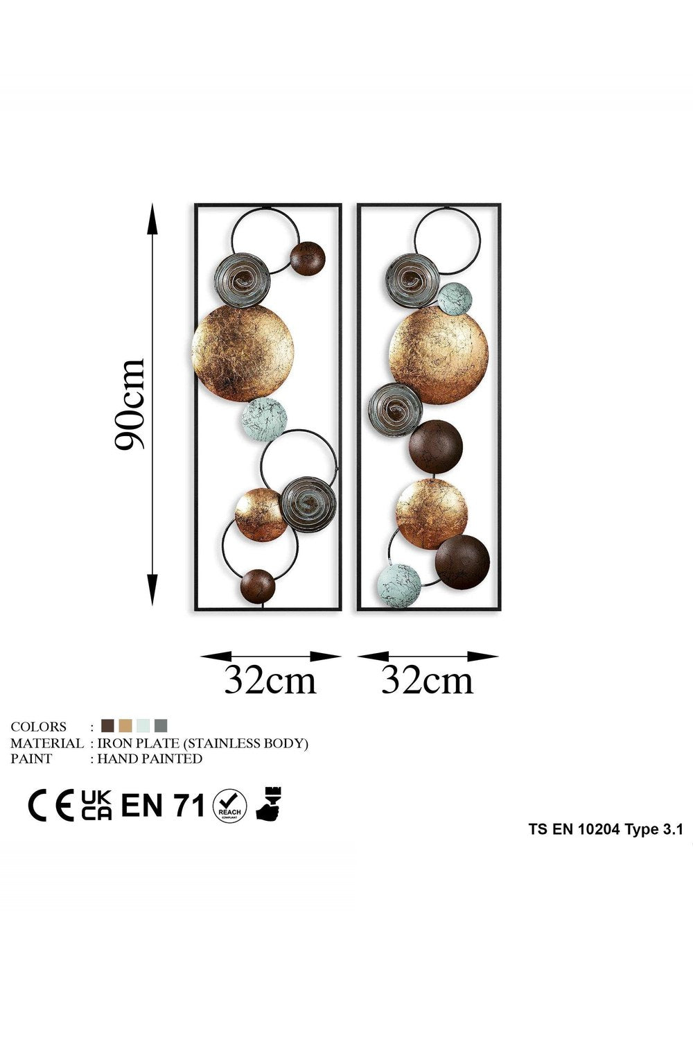 Bys-124-B Dekoratif 2'li Metal Duvar Tablosu - 6