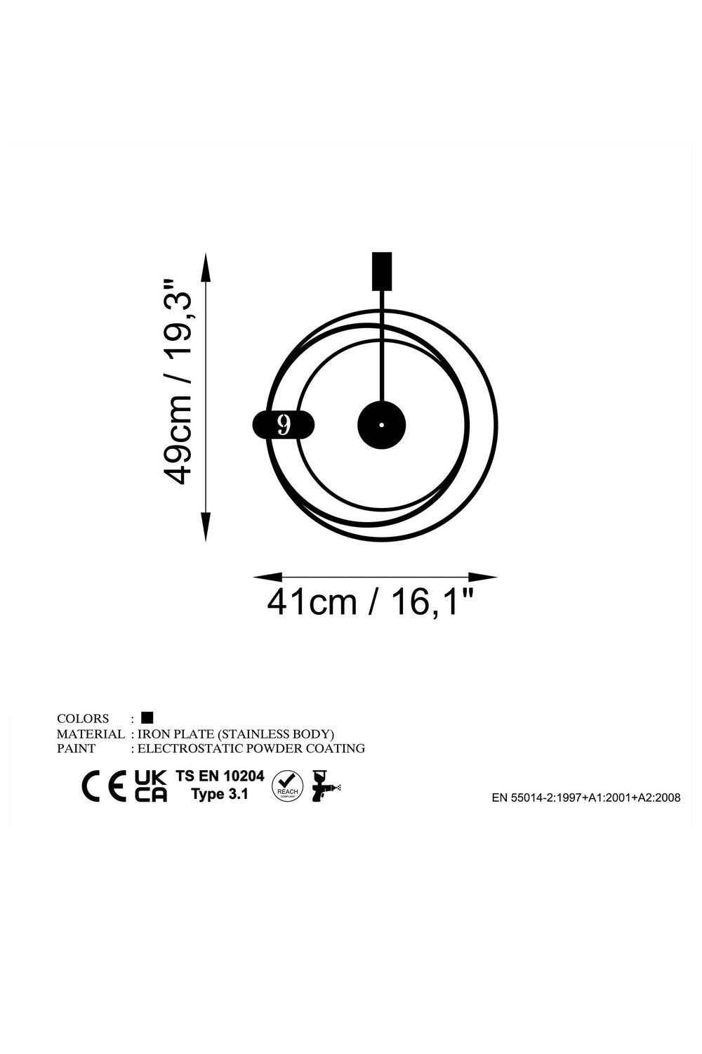 Watch-059 Dekoratif Metal Duvar Saati - 5