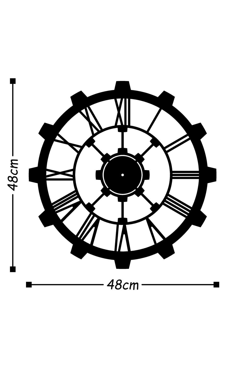Watch-016-B Dekoratif Metal Duvar Saati - 2