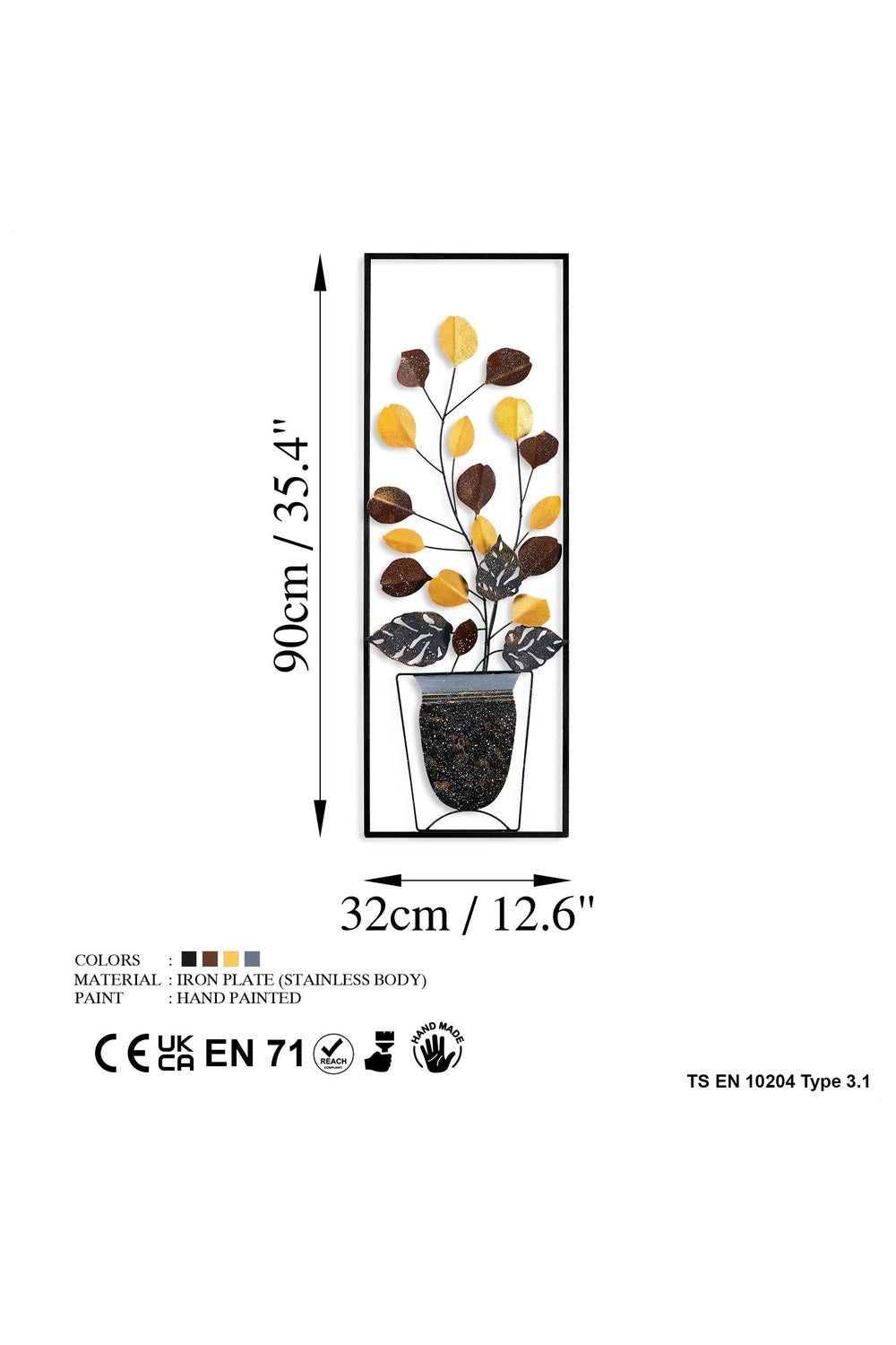 Bys-077-A Dekoratif Metal Duvar Tablosu - 6