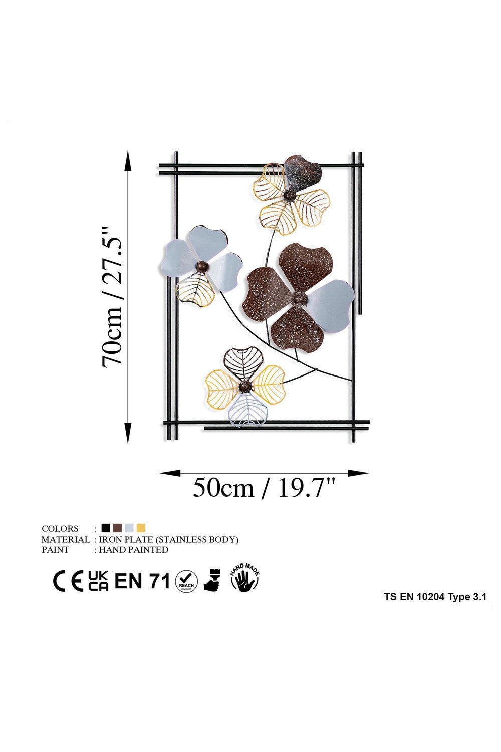 Bys-003-B Dekoratif Metal Duvar Tablosu - 6