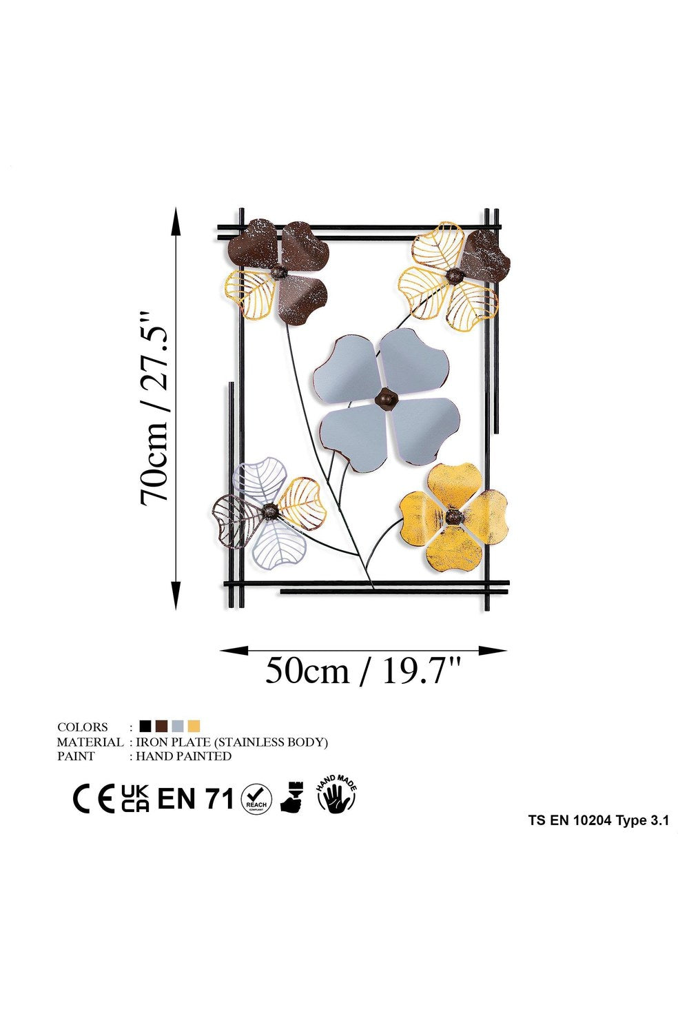 Bys-001-B Dekoratif Metal Duvar Tablosu - 6