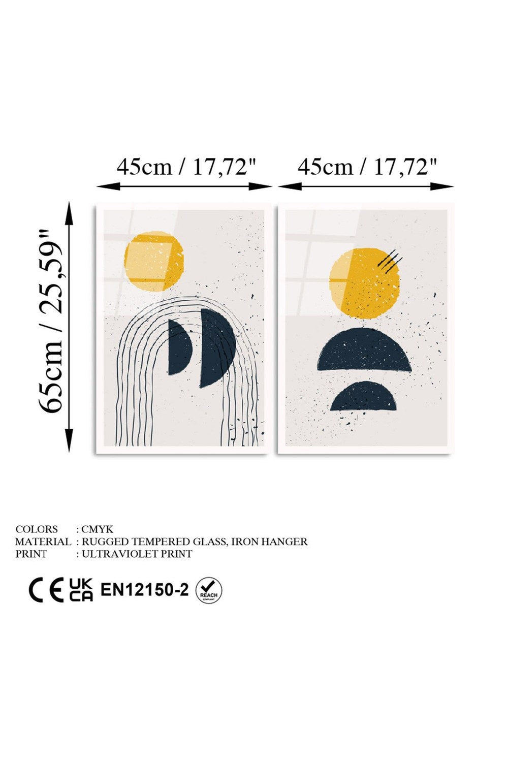 Uv-954 Baskılı Cam 2'li Set Duvar Tablosu - 6