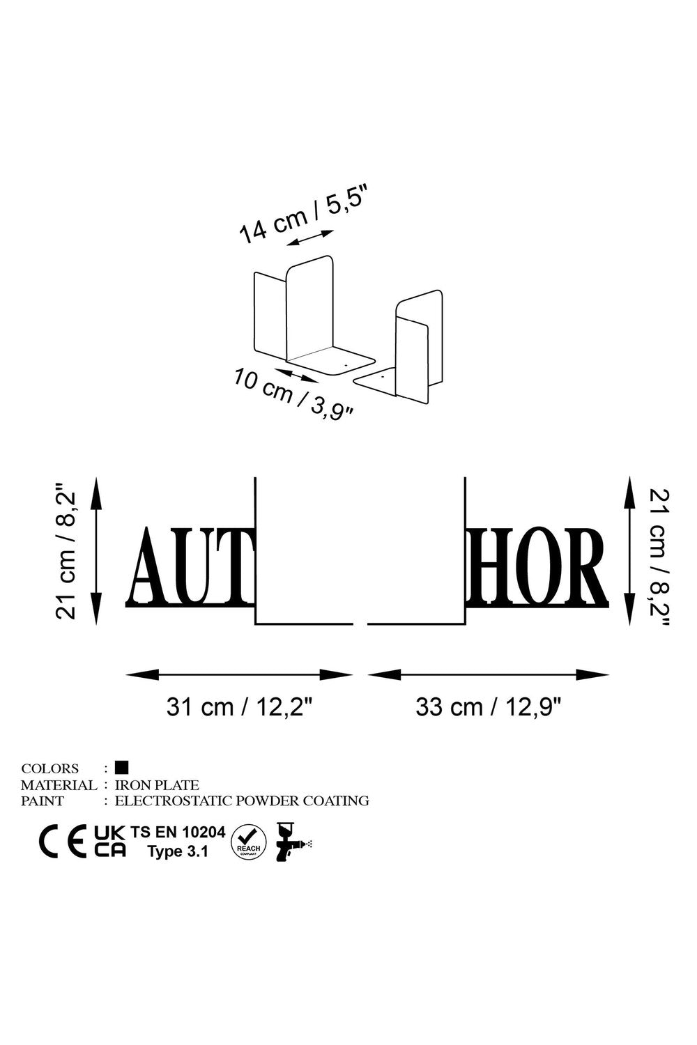 Kt-042 Dekoratif Metal Kitap Tutucu - 4