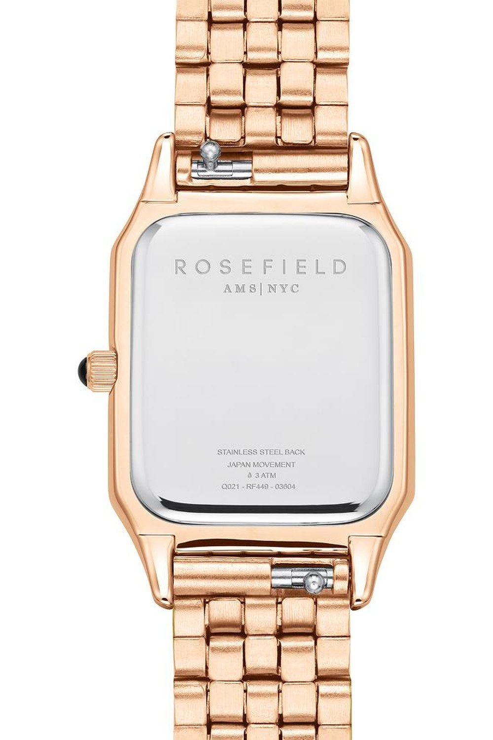 Ivy Dikdörtgen Rose Gold Kasa Beyaz Kadran Kadın Kol Saati - 3