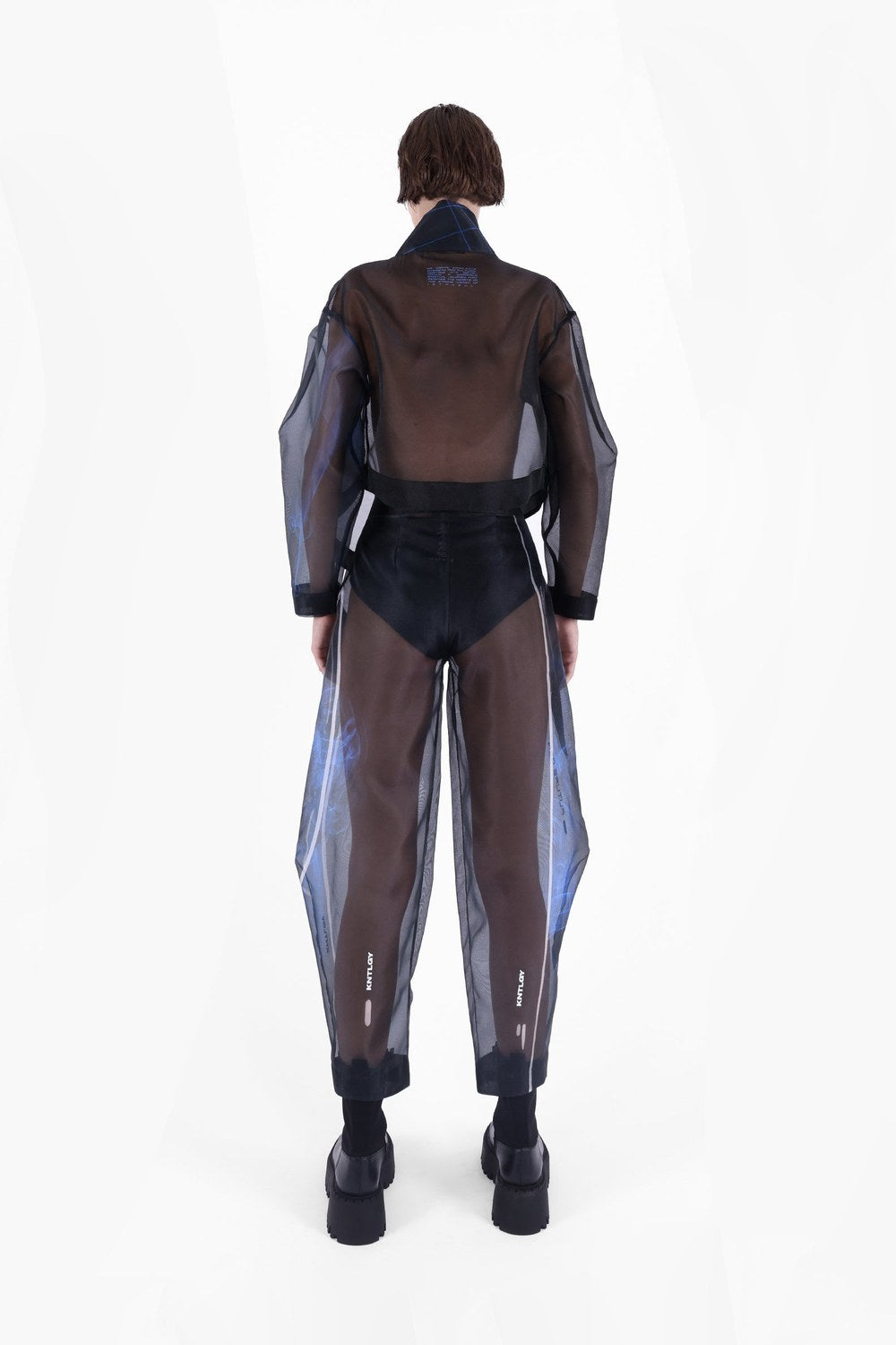 Super Woman Sınırlı Üretim Ai Baskılı Siyah Organze Pantolon - 1