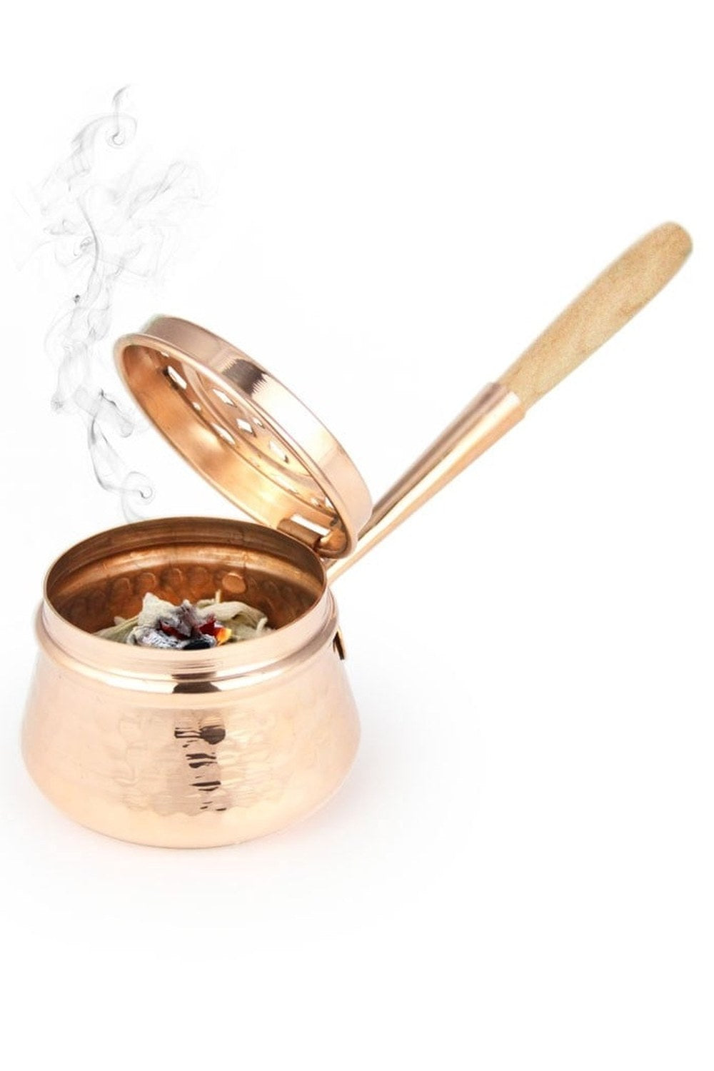 Coho Artisan Dövme Bakır Tütsü Gezdirme Çanağı - 1