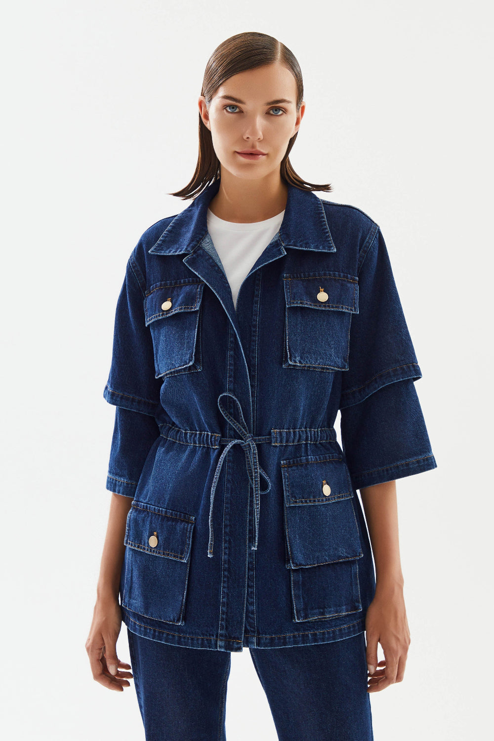 2be4A-Kadın Kolları Kısalabilen Denim Ceket-Ceket-1-fleurdirect.live
