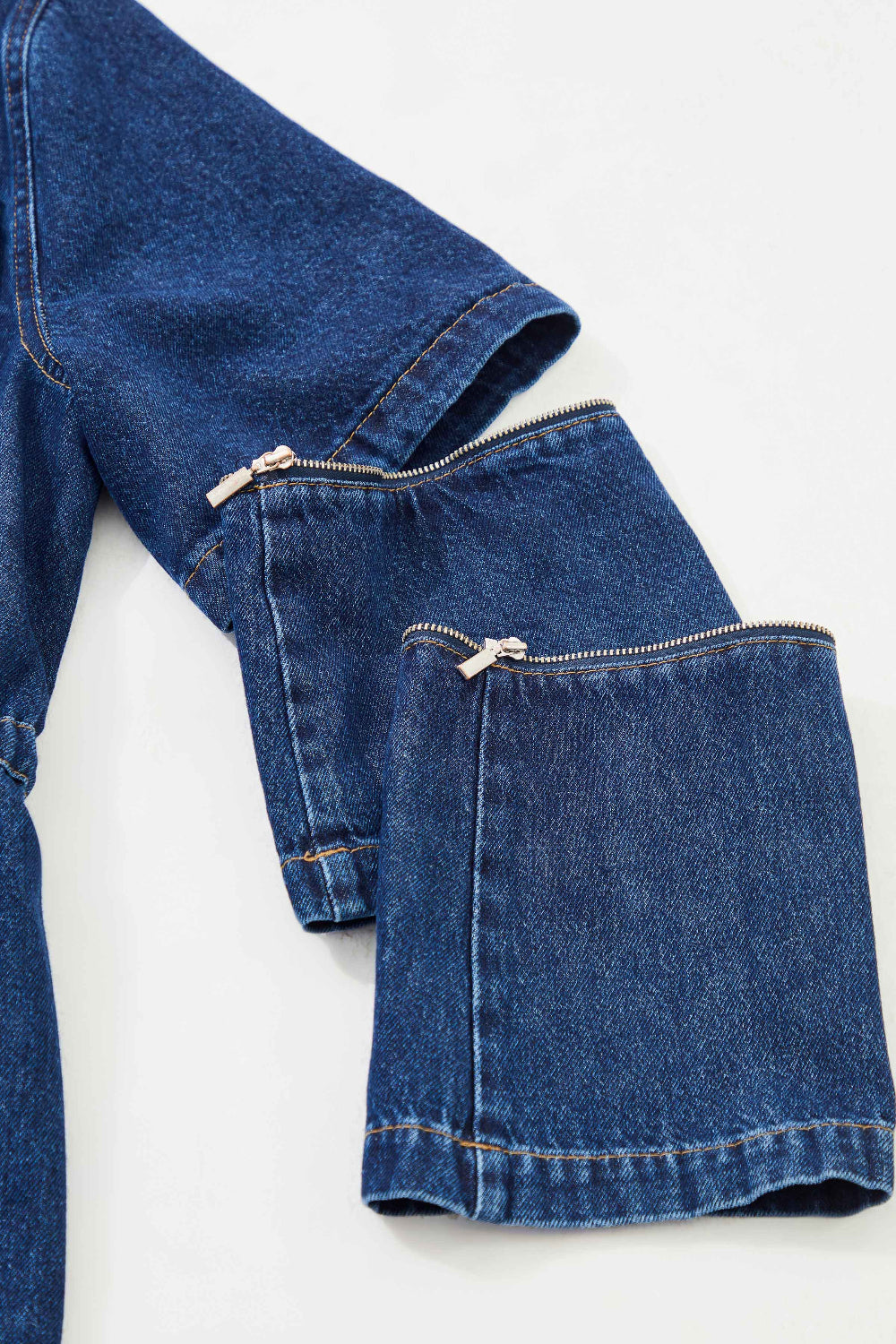 2be4A-Kadın Kolları Kısalabilen Denim Ceket-Ceket-4-fleurdirect.live