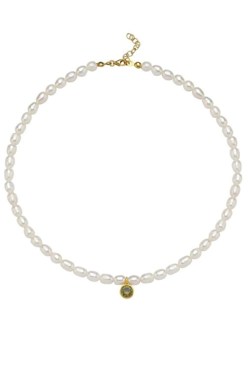 Linya Jewellery-Cosmic Büyük İncili Burç Kolye Açık Yeşil-Kolye-1-fleurdirect.live