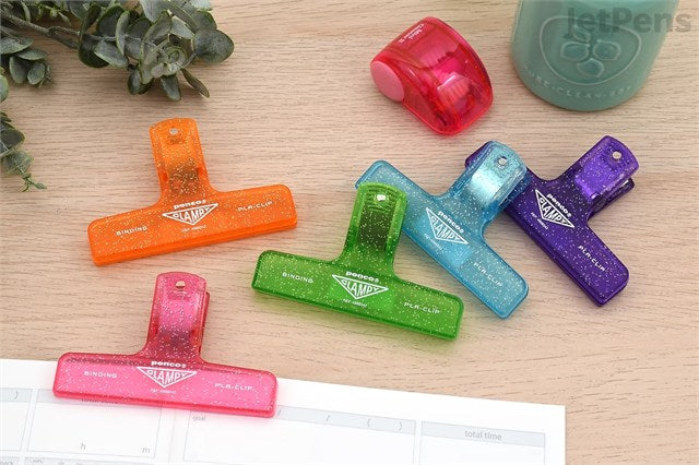 Penco Clampy Glitter Plastic Klips Orange