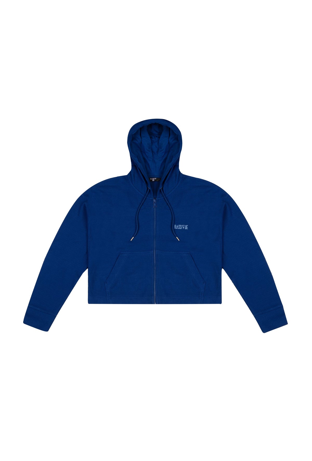 Waffle Fermuarlı Sweatshirt - Mavi