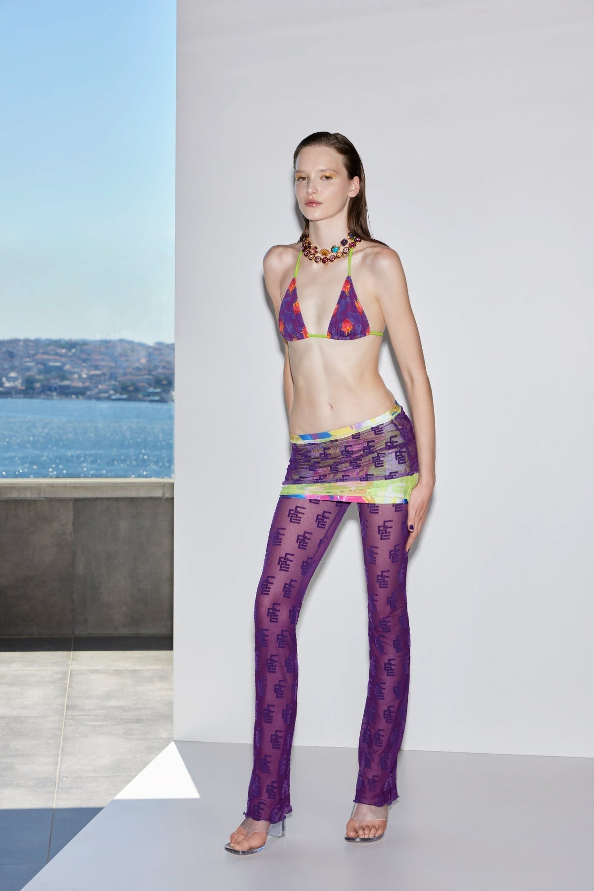 Berry Mesh Pants - 0