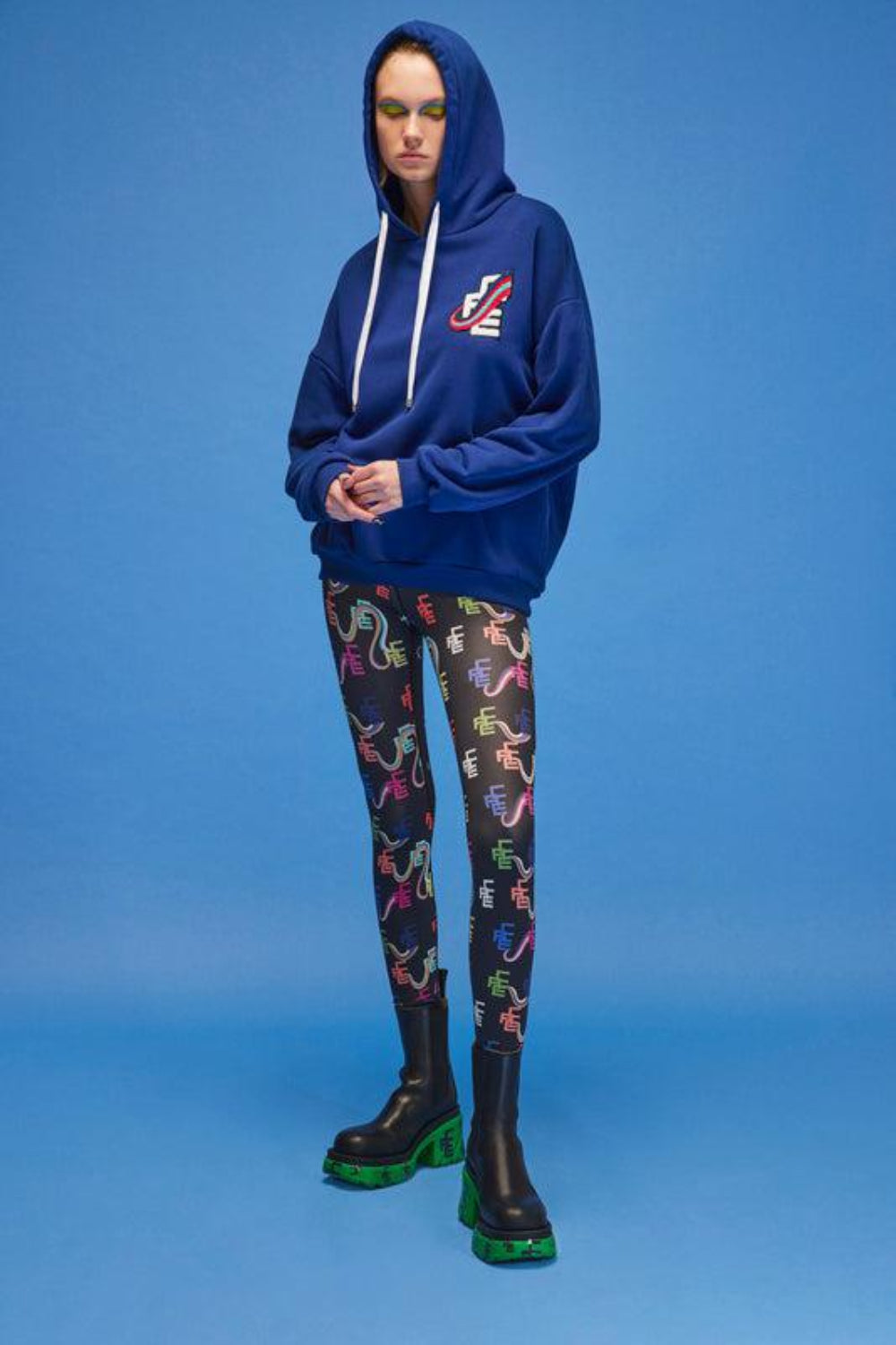 Ace Nayman-Kiara Monogram Printed Leggings-Tayt-1-fleurdirect.live