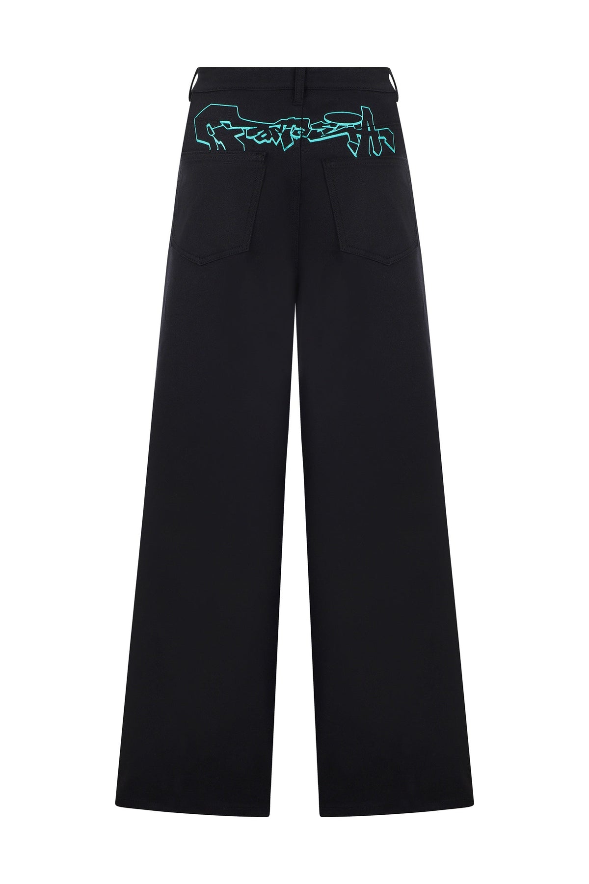 Ace Nayman-Sydney Black Printed Denim Pants-Kot Pantolon-4-fleurdirect.live