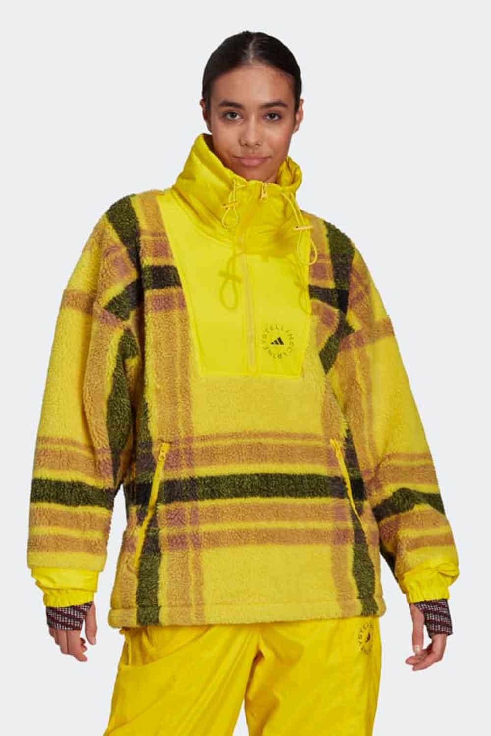 Adidas-Stella McCartney Fleece Jacquard Winter Jacket-Sweatshirts & Hoodies-1-fleurdirect.live
