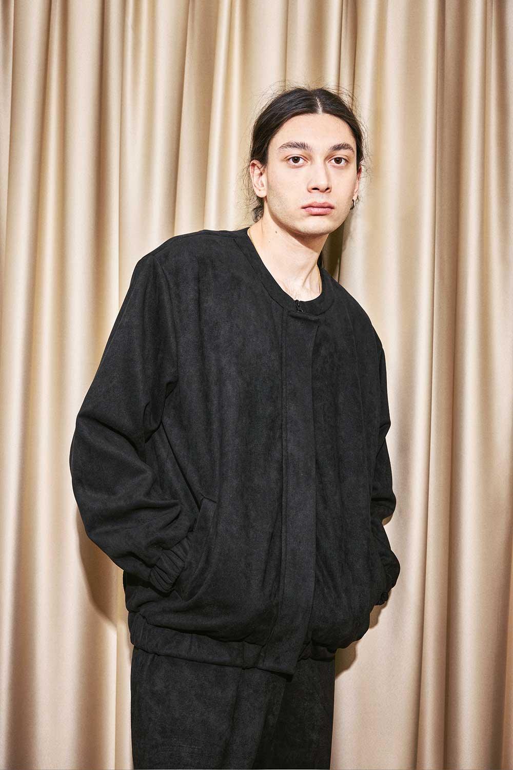 Agic-Scuba Süet Bomber Ceket-Ceket-1-fleurdirect.live