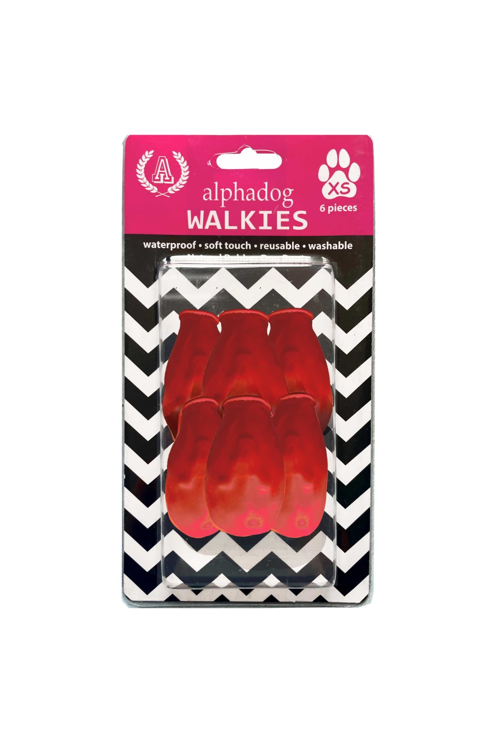 Alphadog Design-Walkies Red Kauçuk Pet Ayakkabısı-Köpek-1-fleurdirect.live