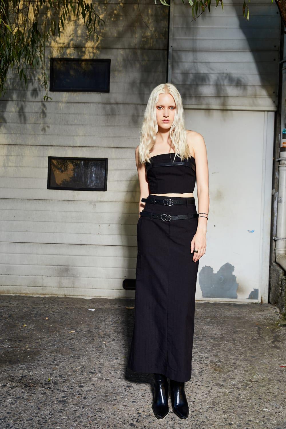 Alreves-Paloma Double Waist Skirt with Belts-Etek-1-fleurdirect.live