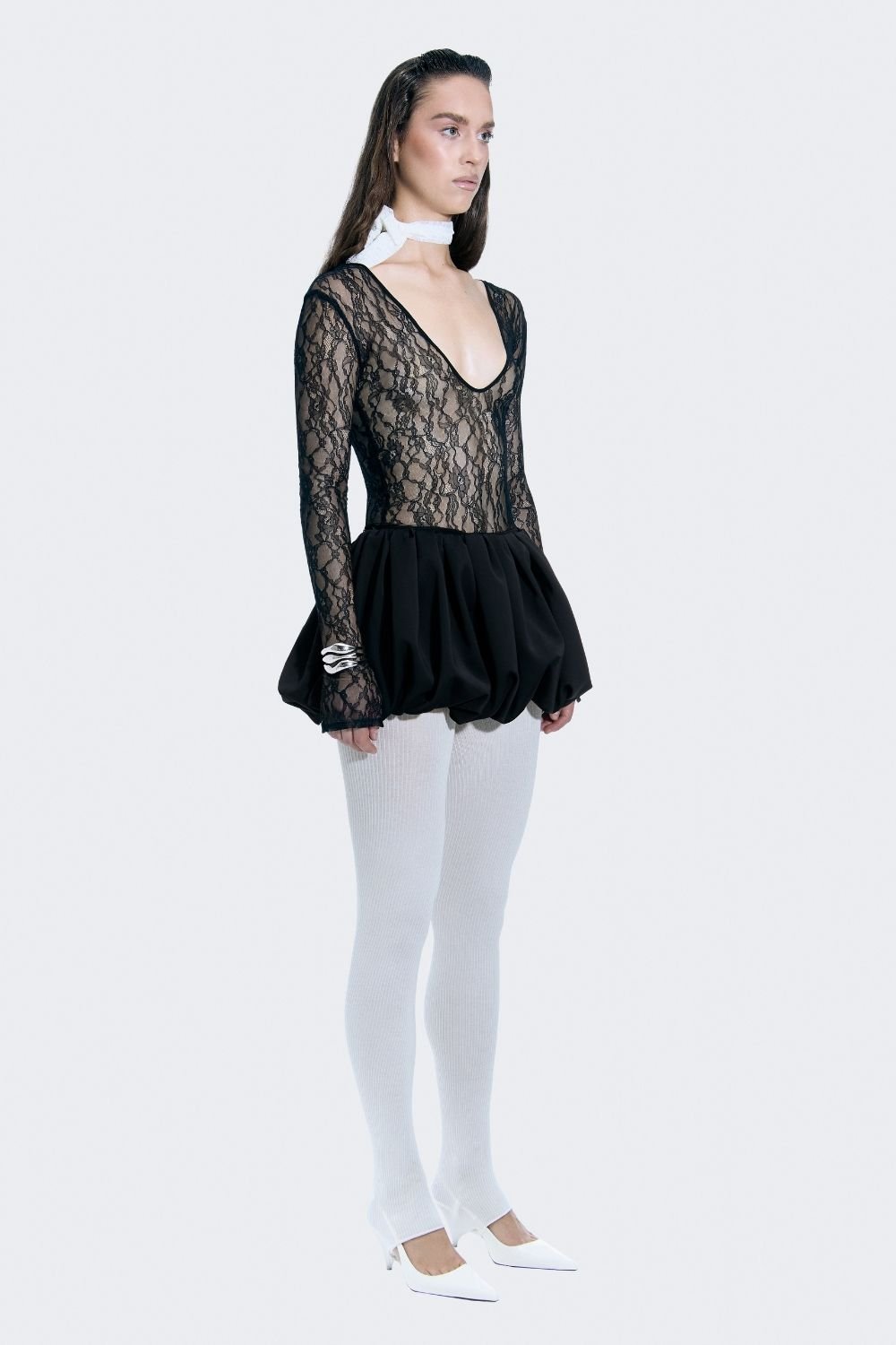 Alreves-Siena Lace Balloon Mini Dress-Elbise-4-fleurdirect.live