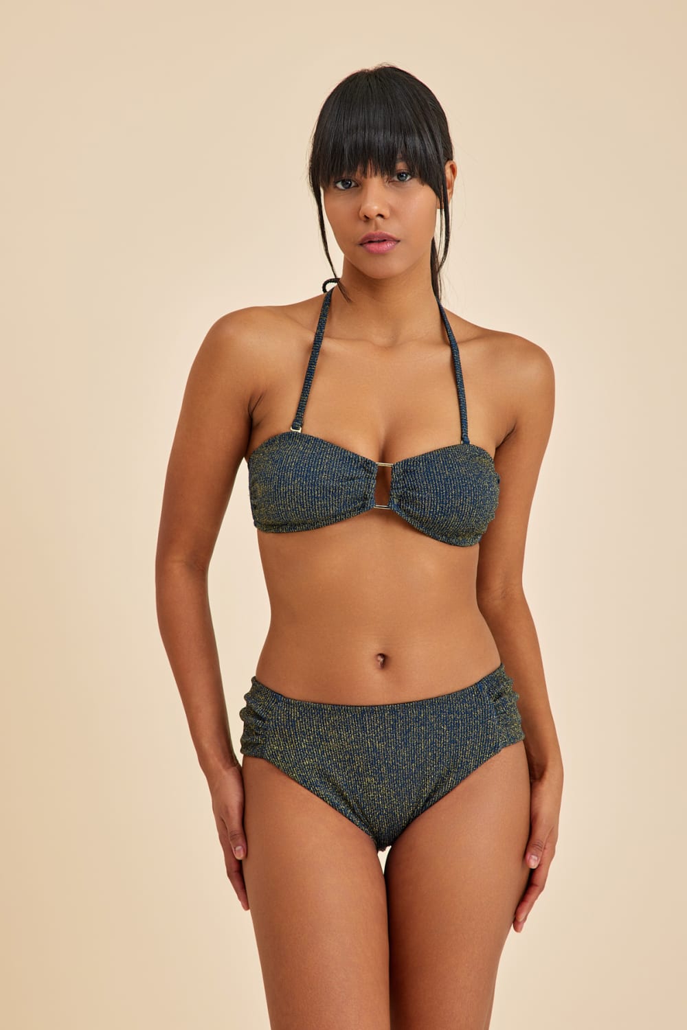 Amarelle-Maldives Lacivert Straplez Boyundan Bağlamalı Pedli Bikini Üst-Bikini & Mayo-1-fleurdirect.live