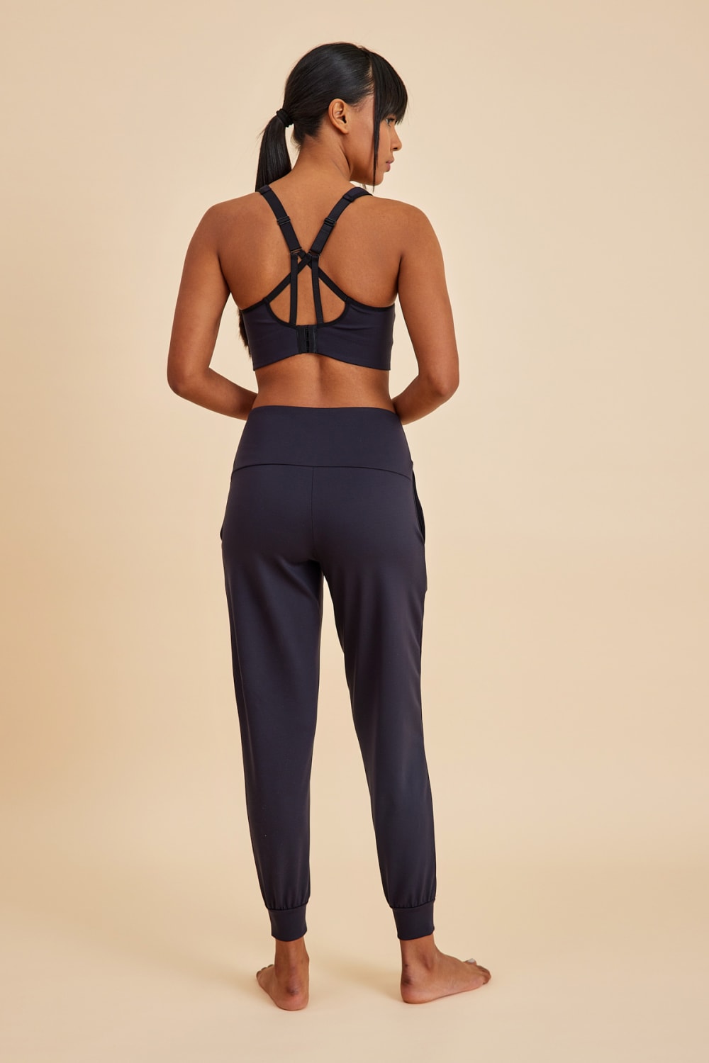 Amarelle-Sportive Siyah Light Touch Bilekten Lastikli Jogger Eşofman Alt-Eşofman-4-fleurdirect.live