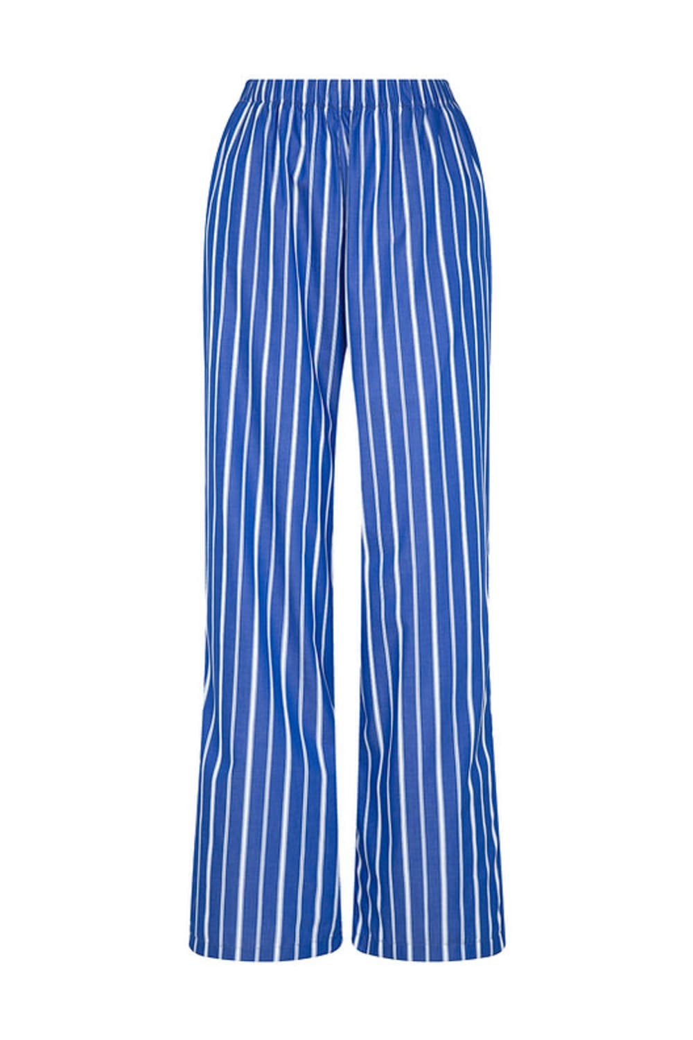 Amour Et Naturel-Beyaz Çizgili Beli Lastikli Bol Pantolon-Pantolon-2-fleurdirect.live