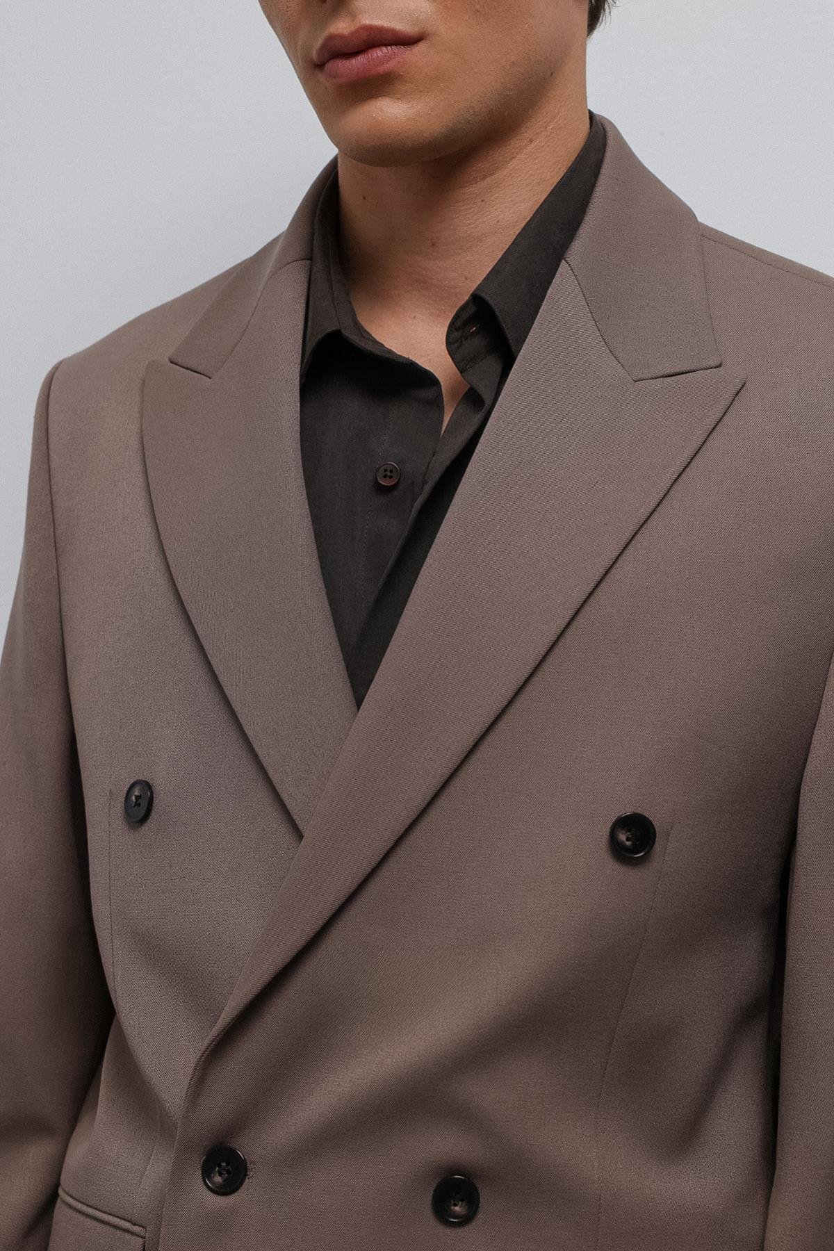 Antioch-Antioch Vizon Relax Fit Kruvaze Erkek Blazer Ceket-Blazer Ceket-4-fleurdirect.live