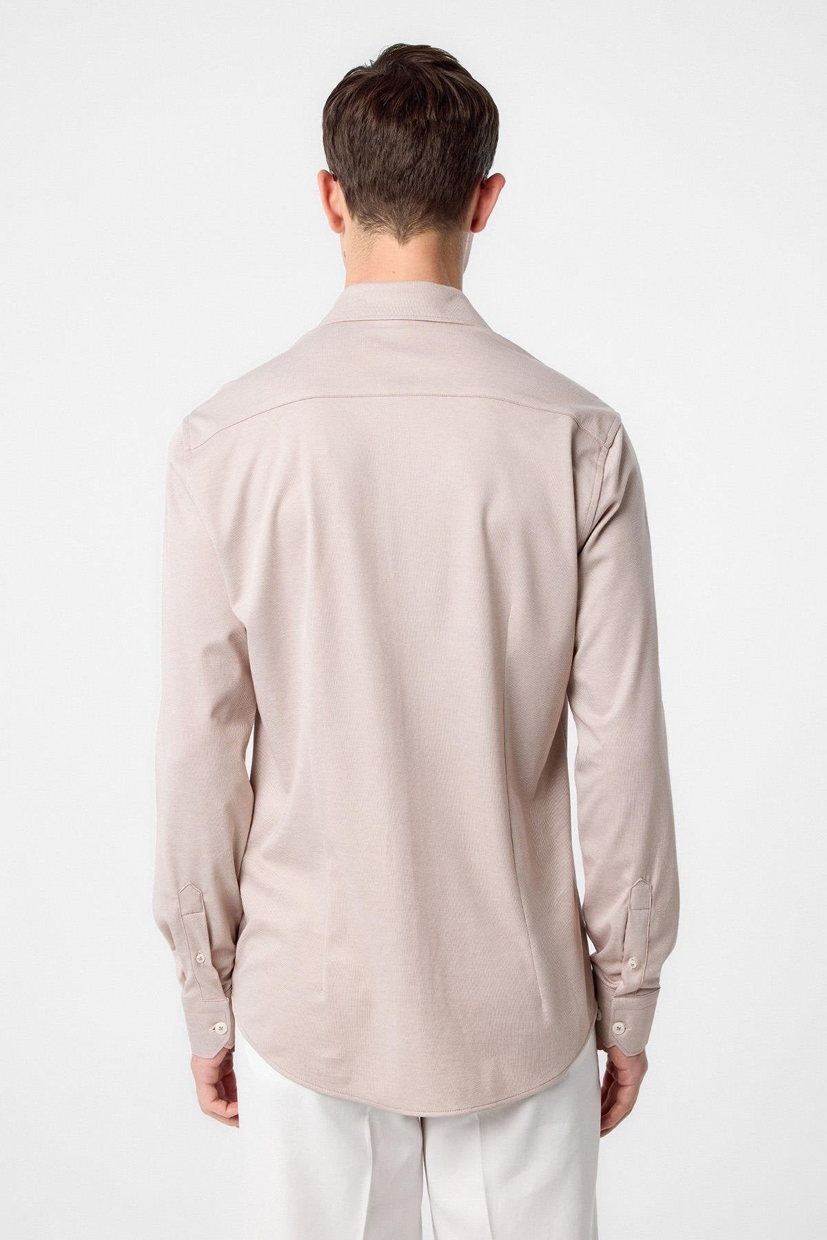Antioch-Antioch Bej Slim Fit Erkek Gömlek-Gömlek-4-fleurdirect.live