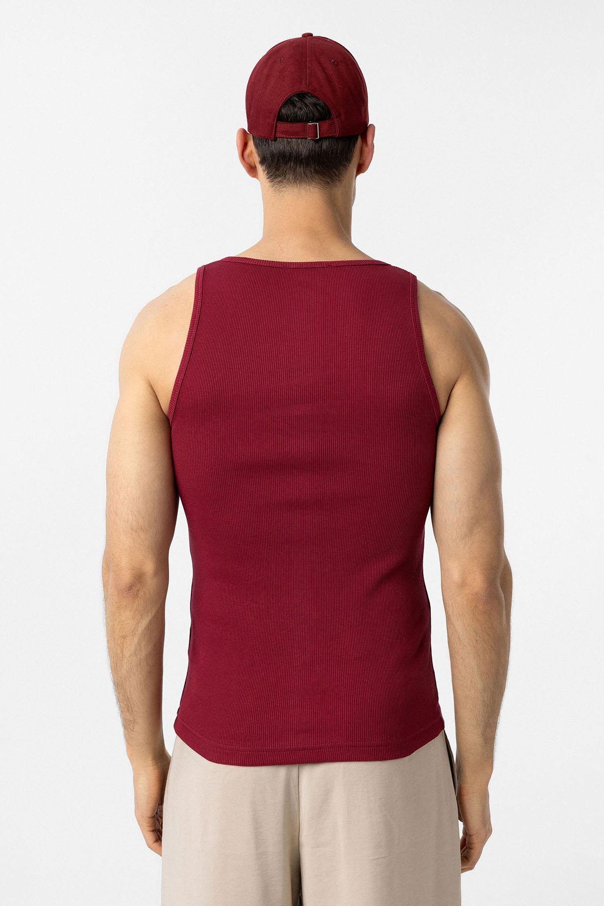 Antioch-Bordo Slim Fit Erkek Atlet-Atlet-5-fleurdirect.live