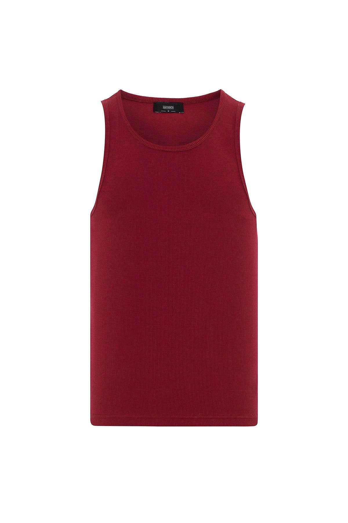 Antioch-Bordo Slim Fit Erkek Atlet-Atlet-6-fleurdirect.live