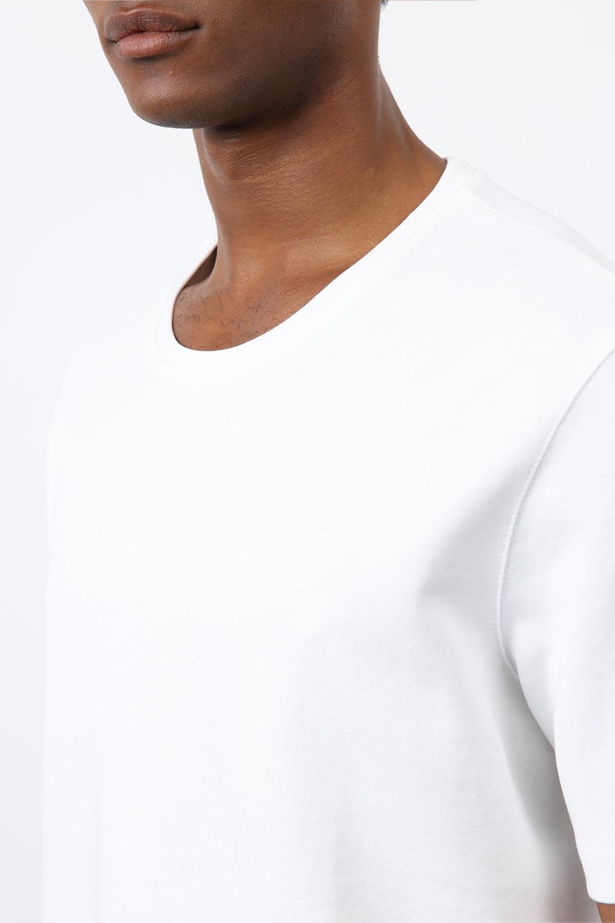 Antioch-Ekru Regular Fit Basic Erkek T Shirt-T-Shirt-5-fleurdirect.live